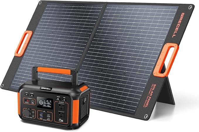 GRECELL 500W Portable Power Station 444Wh Solar Generator PD 60W Charging