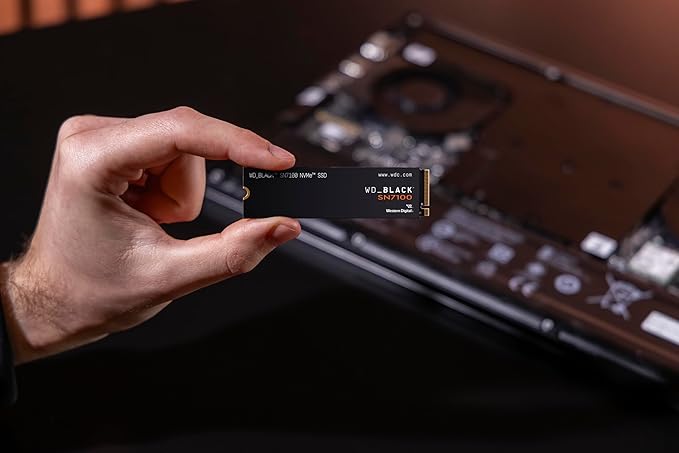WD_Black SN7100 4TB NVMe SSD - Gen4 PCIe, M.2 2280, Up to 7,000 MB/s Read Speed, Up to 6,700 MB/s Write Speed, Next Gen TLC 3D NAND, for Laptops, Handheld Gaming Devices - WDS400T4X0E