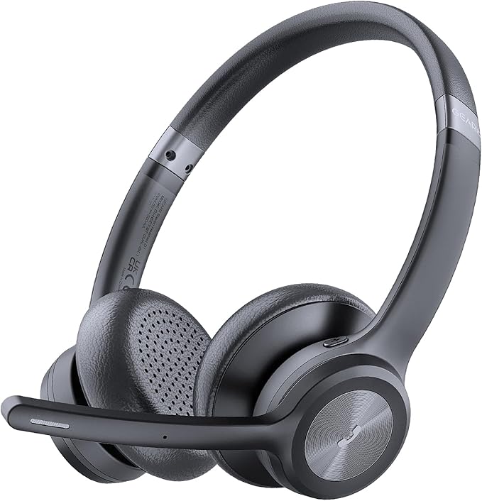 GEARit Wireless Bluetooth Headset with Mic - 35 Hrs Talk Time - for Trucker, w/Noise Cancelling Microphone & Mute Button - Easy to Set Up Wireless for Work, Phone Calls, Homes, Offices