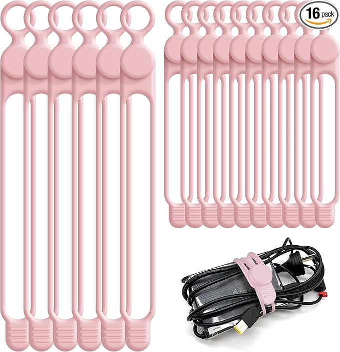 Nearockle Silicone Cable Ties, Cord Organizer Cable Management