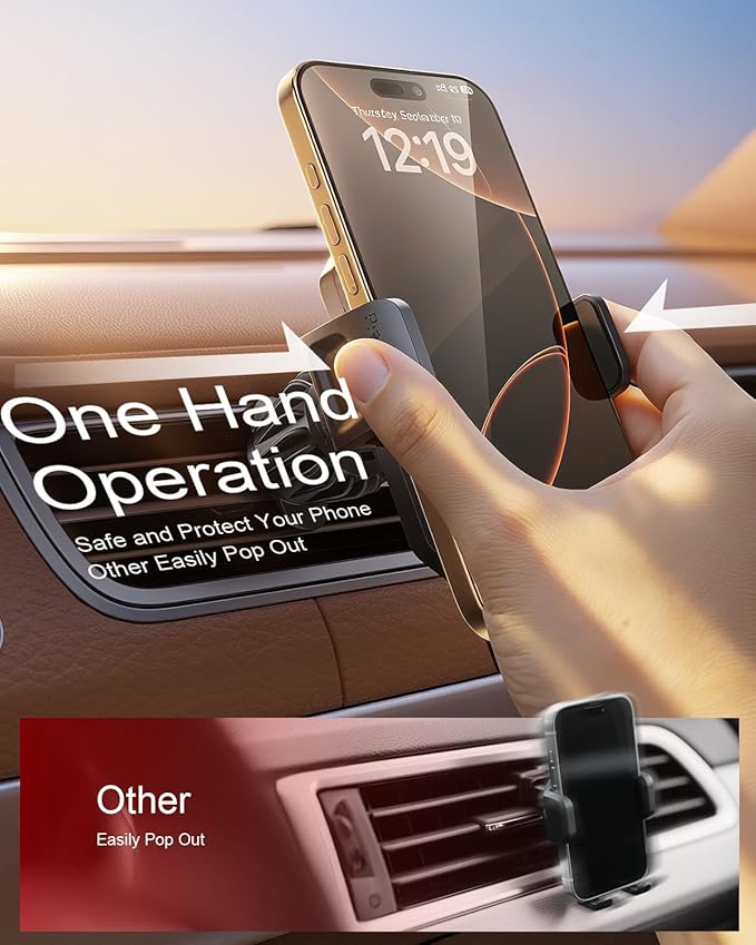 SUPERONE 3-in-1 Car Phone Holder, 360° Adjustable Car Phone Mount