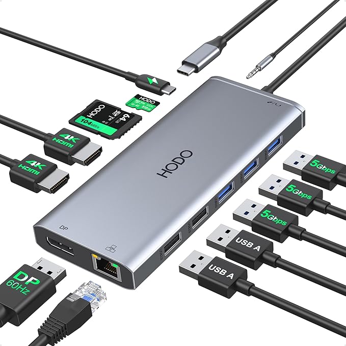 USB C Docking Station Dual Monitor for Dell HP Laptop USB Hub for Laptop