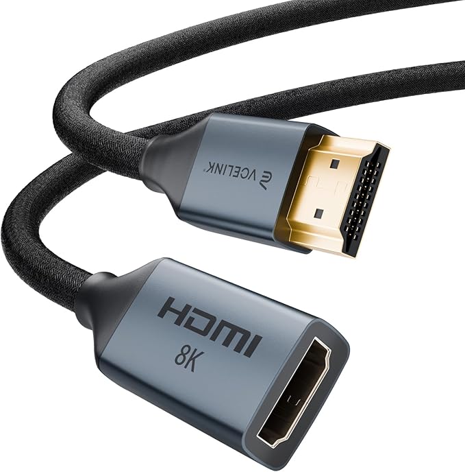 VCELINK 8K HDMI Extender Cable, 48Gbps Male to Female Adapter