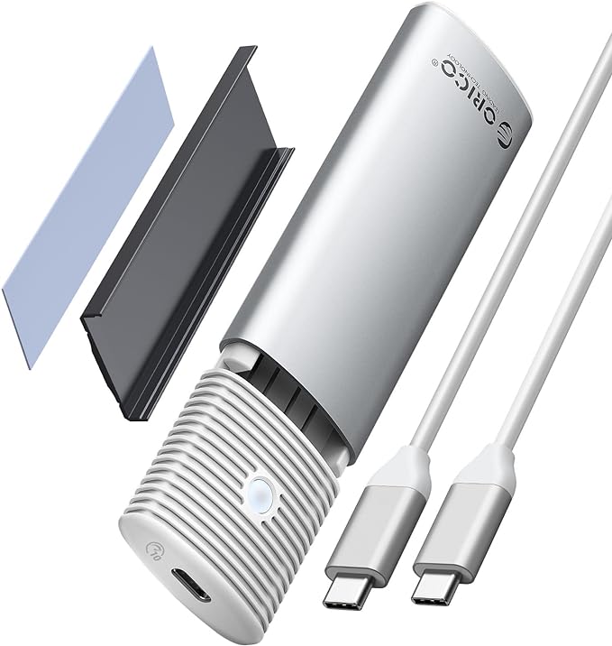 ORICO M.2 NVMe SATA SSD Enclosure Adapter Tool-Free, USB C 3.2 Gen 2 10Gbps NVMe, 5Gbps NGFF SATA PCIe M-Key(B+M Key) 2230/2242/2260/2280, Aluminum External M2 Reader Support UASP Trim- PWDM2-BK