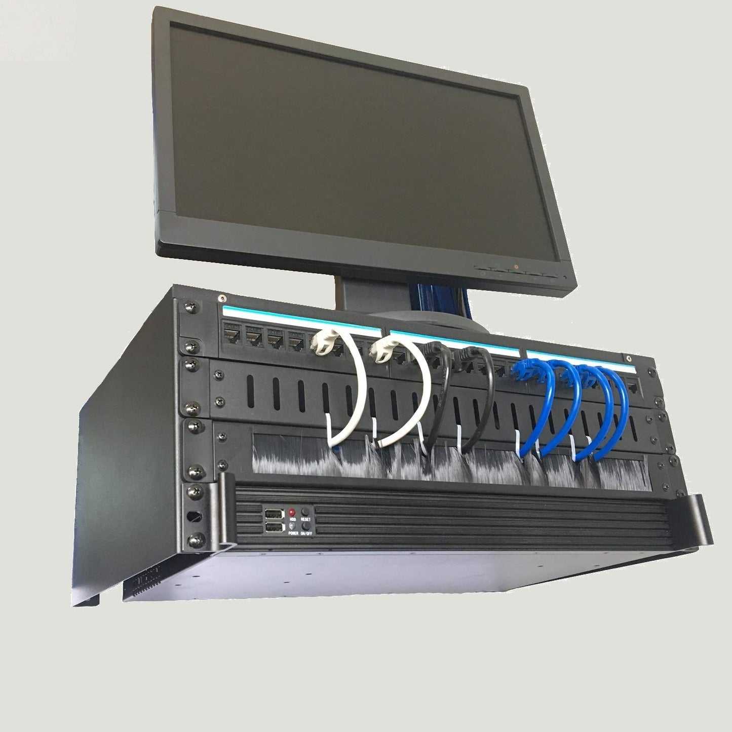 Jingchengmei 1U Disassembled Rack Mount Cable Management Panel with Brush