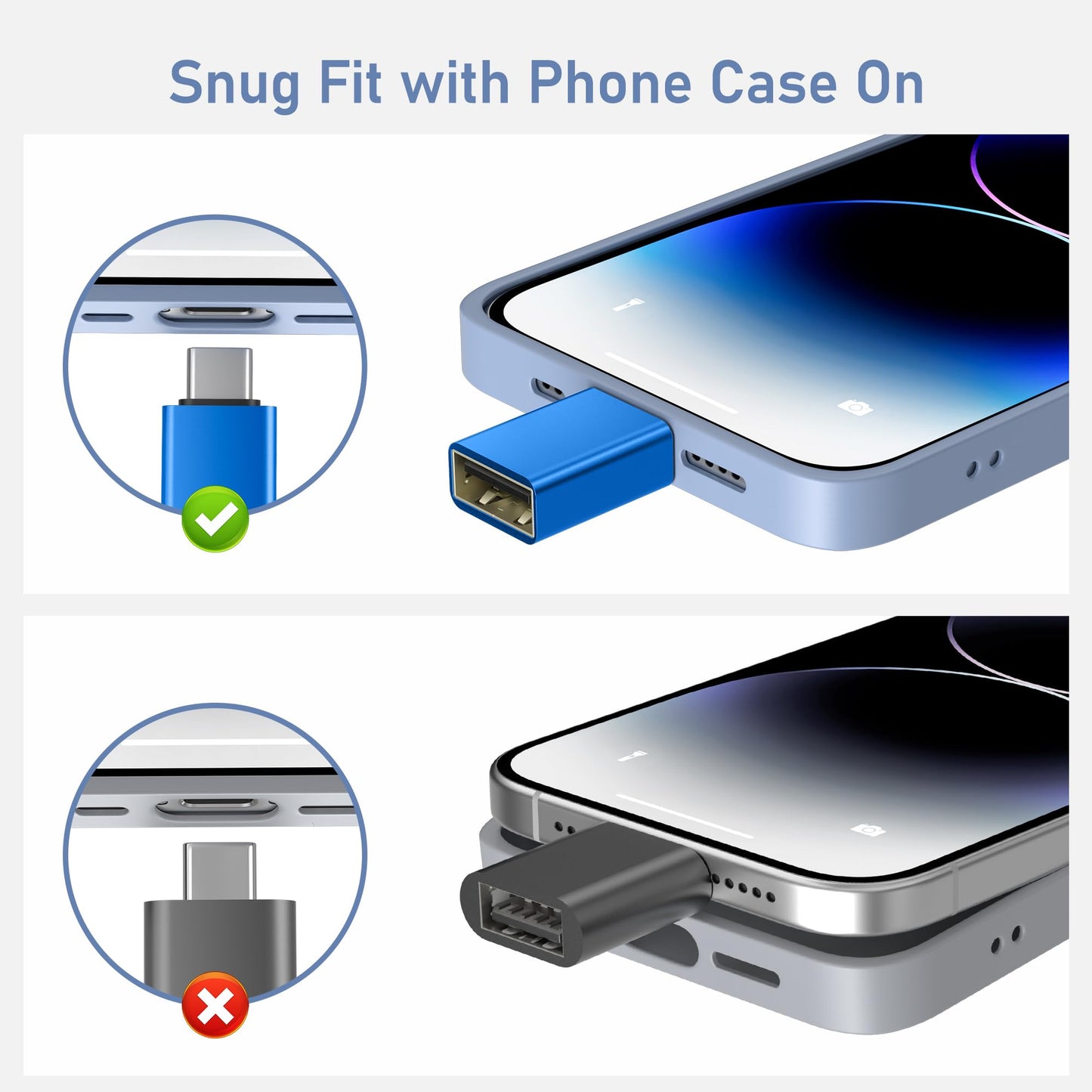 Basesailor USB C to USB Adapter 3Pack,USBC Male to USB 3.0 Female Converter