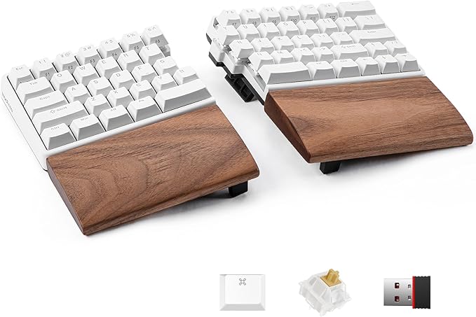 NocFree Wireless Ergonomic Split Mechanical Keyboard - Tactile, Hot-Swappable, Compact 60% Layout, Programmable for Mac & Windows, PBT Keycaps(Standard Version)