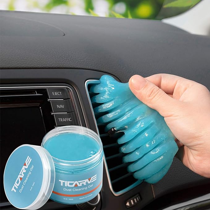 TICARVE 2Pack Cleaning Gel for Car Detailing Vent Cleaner Cleaning Putty Gel Auto Detail Tools Car Interior Cleaner Cleaning Mud for Cars and Keyboard Cleaner Cleaning Slime Green (320g/11.2oz)