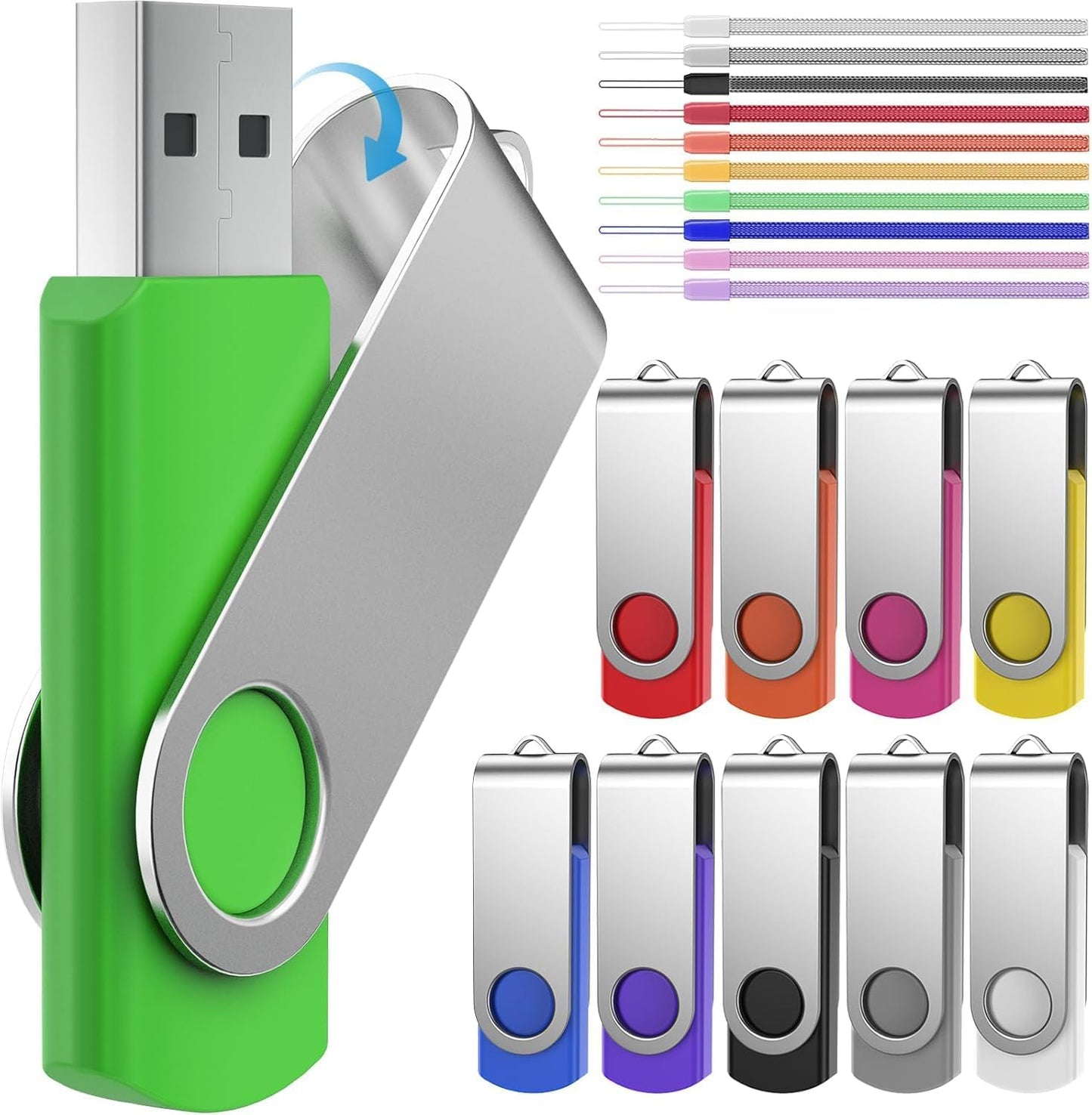 FEBNISCTE Memory Stick 1GB USB Flash Drive Bulk 10 Pack - Bulk 1 GB USB 2.0