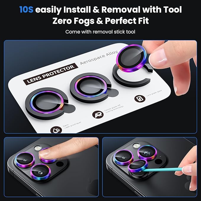 WSKEN for iPhone 16 Pro/iPhone 16 Pro Max Camera Lens Protector