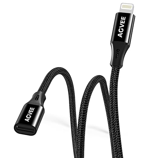 AGVEE 2 Pack 3.3ft Lightning Extension Cable