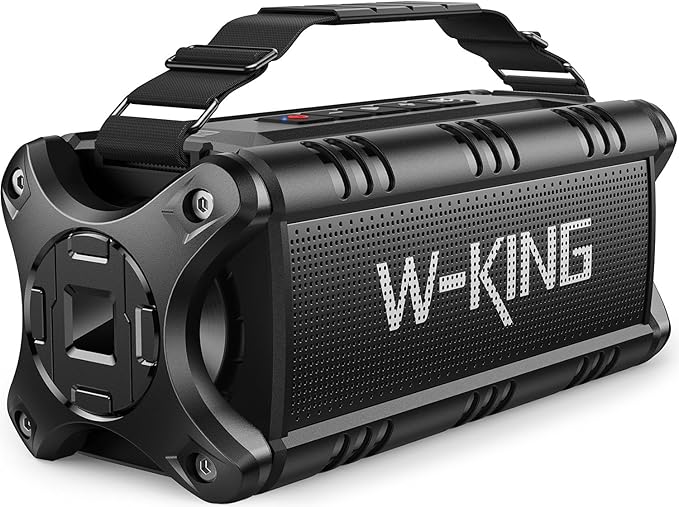 W-KING Bluetooth Speaker Loud, 90W Max IPX6 Waterproof Portable Outdoor Speaker, 50W Deep Bass Subwoofer/40H/EQ/Dual Pairing/TF/AUX, Large Boombox Wireless Speakers for Home, Party, Camping, Beach