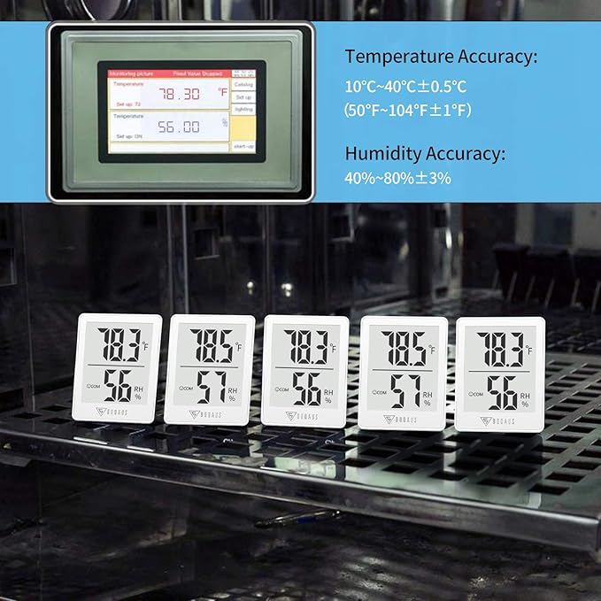 DOQAUS 3 Pack Digital Hygrometer Indoor Thermometer Humidity Monitor White