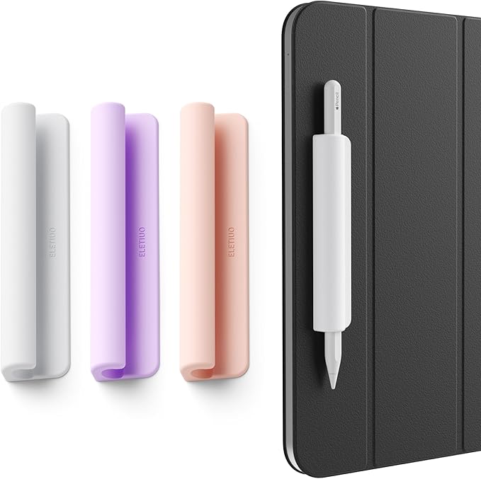 ELETIUO 3 Pack Silicone Pencil Holder Sleeve,Compatible with Apple Pencil (USB-C),Apple Pencil 1st/ 2nd Generation,Strong Adhesive Sticky Attached to iPad Case for Stylus Pens