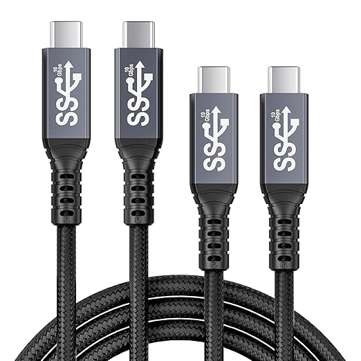 HOTUTUKI 10FT USB-C 3.1 Gen 2 Cable 10Gbps Data Transfer, 60Hz Video Output, 4K Display,100W(5A),USB C Video Monitor Cable 100W PD Fast Charging Compatible with Thunderbolt3 MacBook iPhone 15 iPad