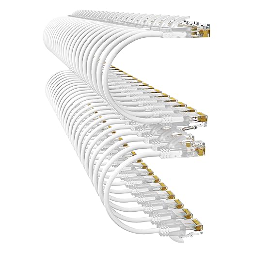 10Gsupxsel Cat6a Patch Cables 2ft (24 Pack) Slim, Cat6 Ethernet Patch Cable Pure Copper, Flexible Cat 6 Patch Cable 550MHZ 10G, Space-Saving Cat 6A Network Cables for Patch Panel
