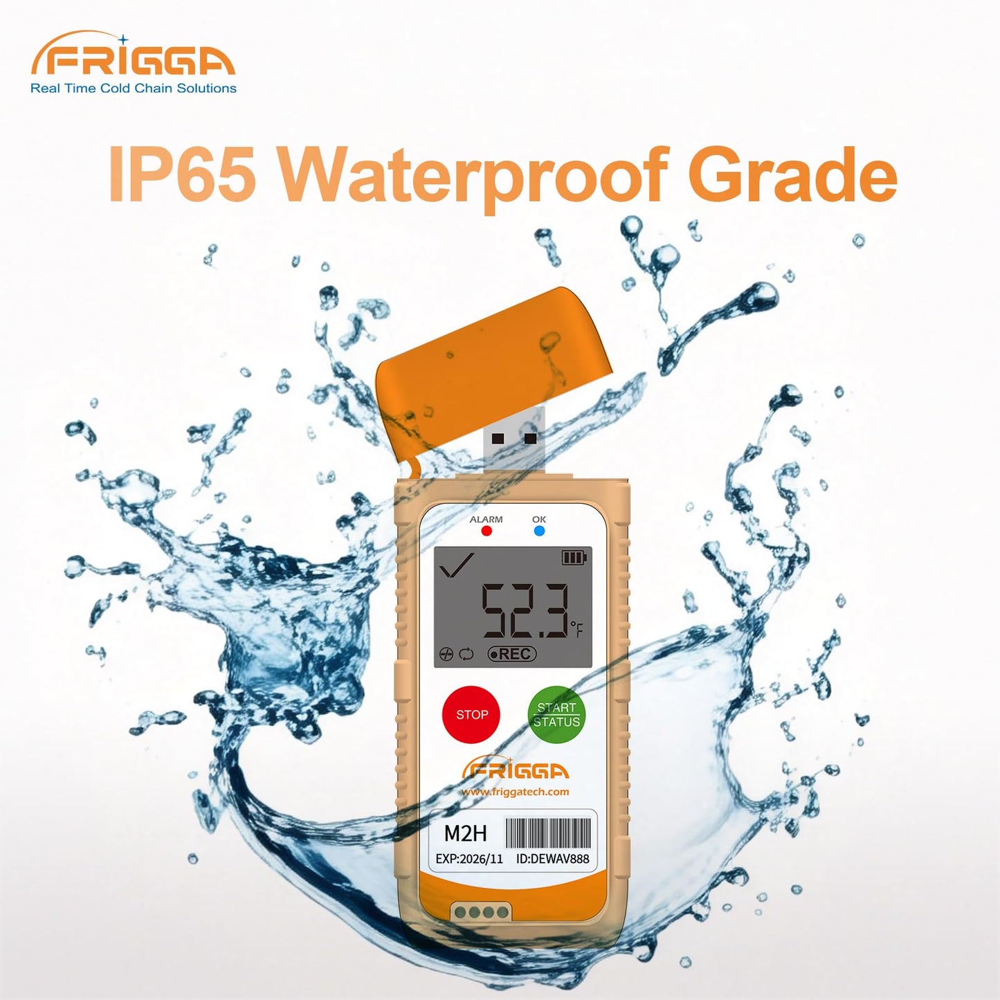 Frigga M2H 10 Pack Reusable Temperature Humidity Data Logger USB Digital Refrigerator Thermometer Multi-Use Temperature Recorder High Accuracy 28800 Points PDF CSV Report