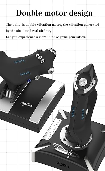 PXN-2119Pro Flight simulator controls Flight Stick with Vibration for xbox one/P4/pc Windows 7/8/10 (P4/xbox one need Original handle guide)(Not Support Mac Systems PS3/ PS5/xp/vista)