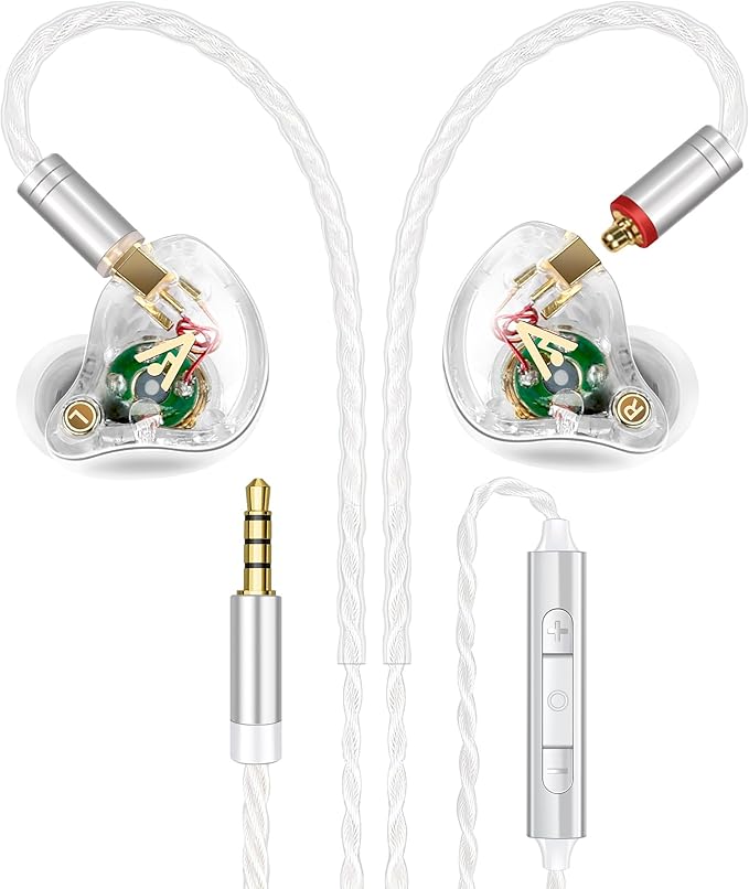 Audiovance Vibes 202M HiFi Wired Earbuds in-Ear Monitor Headphones with Mic