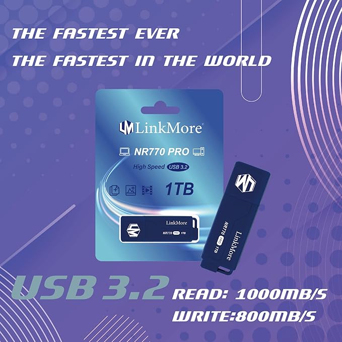 LinkMore NR770 1TB USB 3.2 Gen2 Flash Drive, Read Speed up to 1000MB/s, Write Speed up to 800MB/s, Thumb Drive