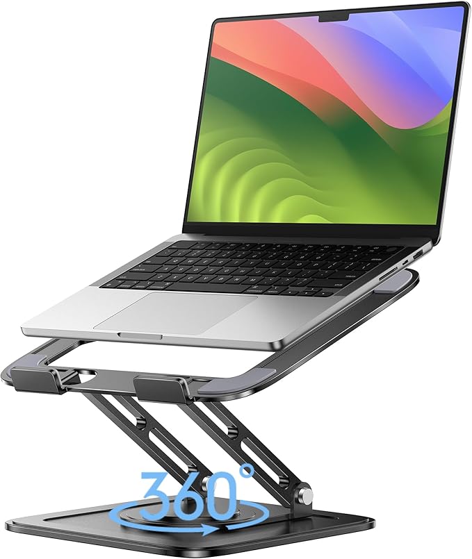 LOXP Adjustable Laptop Stand, Computer Stand with 360 Rotating Base