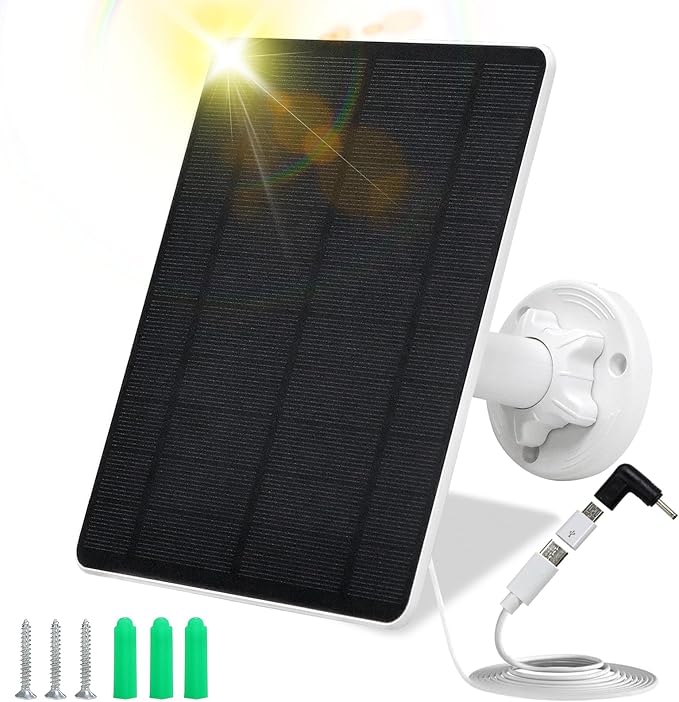 Solar Panel for Security Camera,5W USB Solar Panel for Cameras DC 5V