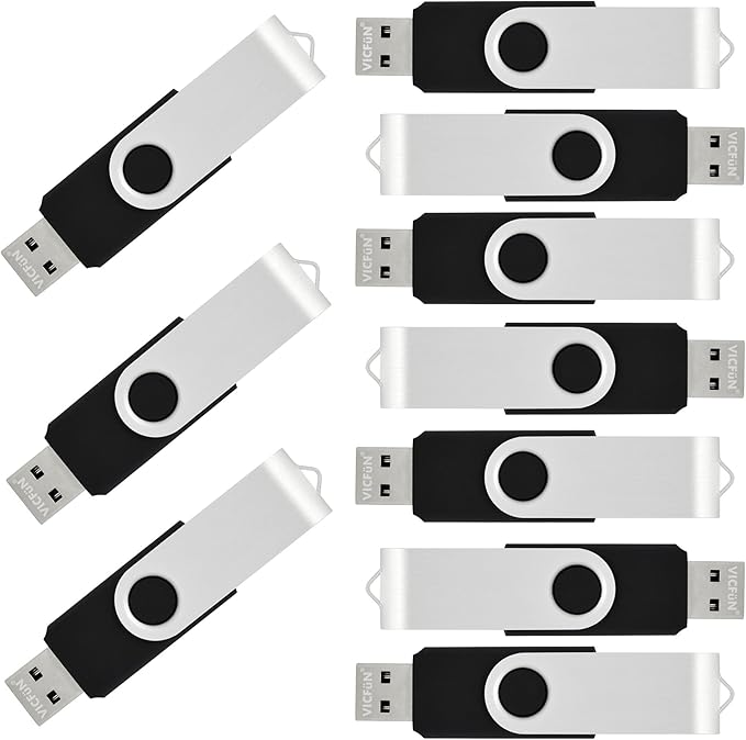 VICFUN 20 Pack 32GB USB Flash Drives Bulk 32GB Flash Drive 20 Pack USB Memory Stick 32GB USB2.0-Black