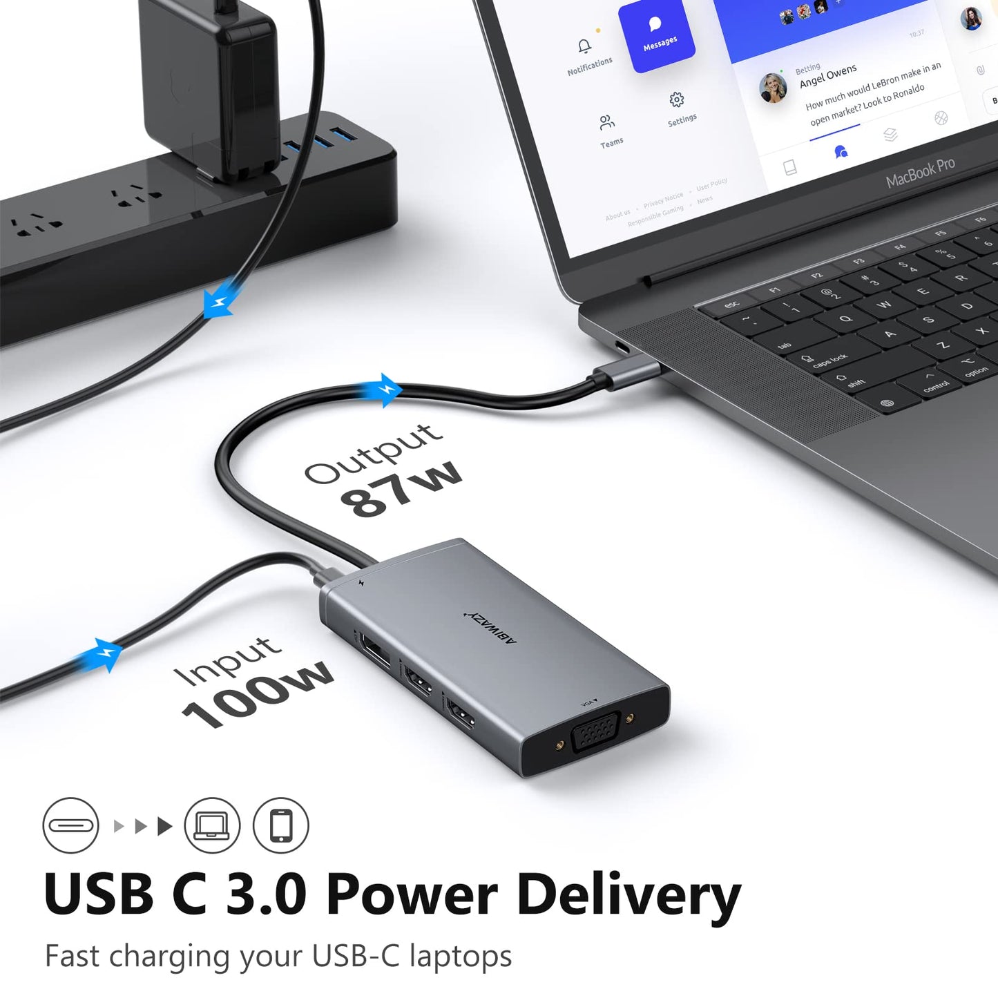 USB C Docking Station Dual Monitor Computer Multiple Monitor Hub Adapter