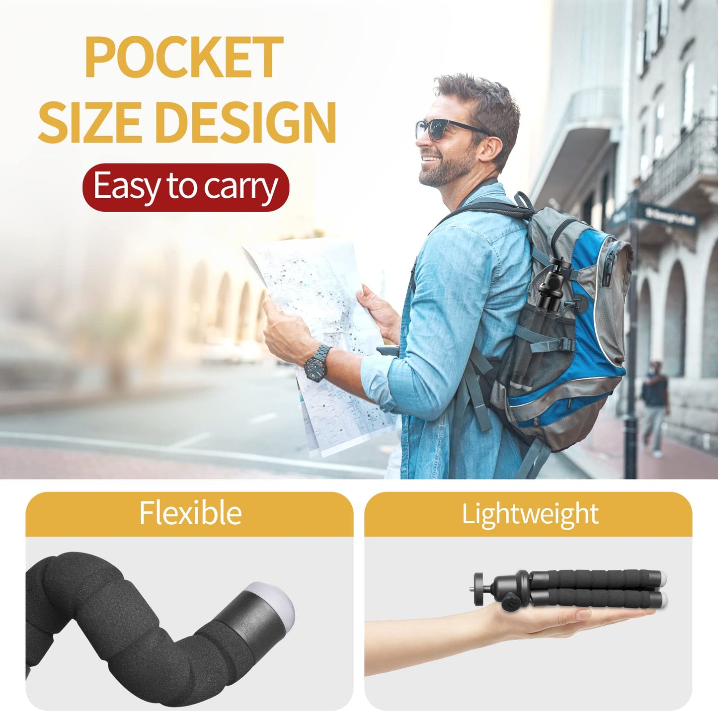 Phone Tripod for iPhone, Flexible Mini Stand with Remote for Recording