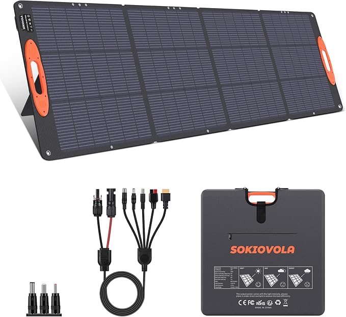 SOKIOVOLA N-Type 16BB 100W Portable Solar Panel 18V ETFE Portable Foldable Solar Charger NextGen 25% High Conversion Folding Solar Panel for Camping Outdoor RV