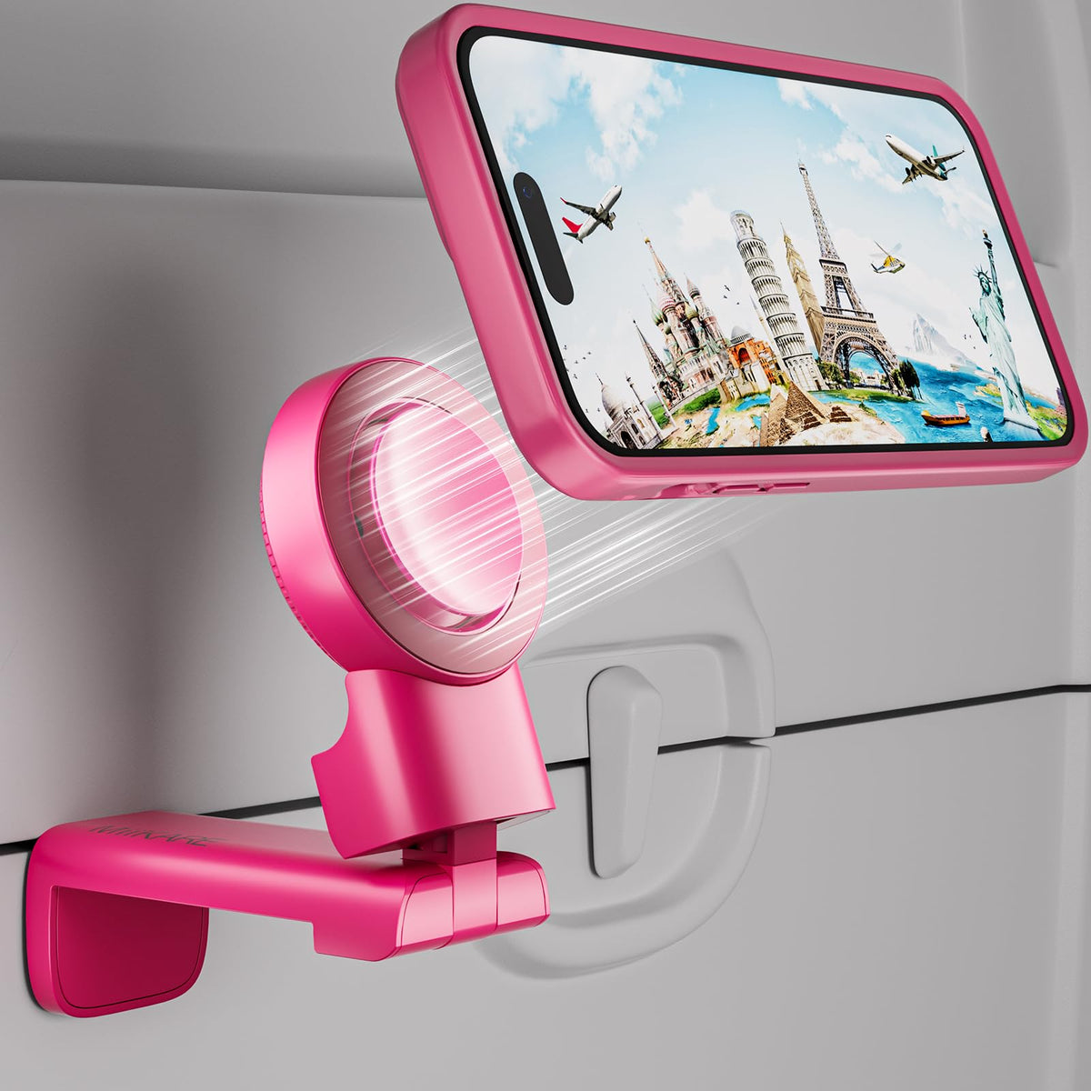 MiiKARE Upgraded Magnetic Airplane Phone Holder Mount for Magsafe, Black
