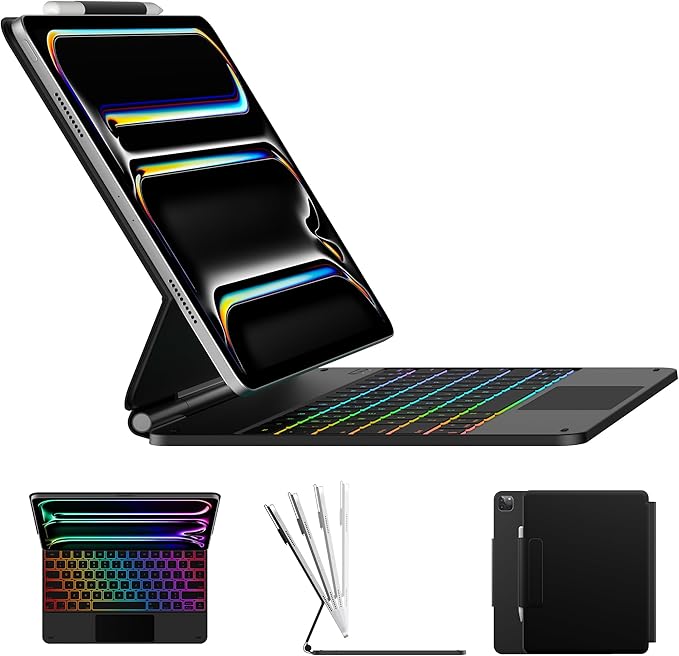 typecase Keyboard Case for iPad Pro 13-inch (M5 2025/M4 2024), Magic Keyboard with 11 Colors Backlight, Keyboard Case with Pencil Holder, Multi-Touch Trackpad, Easy-Set Magnetic Stand