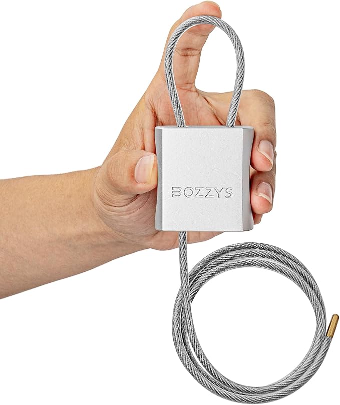 BOZZYS Cable Lock with 3 Keys | L 6.56ft(2m),D 1/6in(4mm) Adjustable Steel Cable Padlock | Aluminum Locks for Bikes, Gate, Lockers & Outdoor Gear | Weatherproof & Red