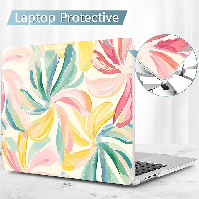 May Chen for MacBook Air 13.6 Inch Case 2025/2024/2023/2022 Release (Model A2681 A3113 A3240, M2 M3 M4 Chip) – Hard Shell Laptop Cover with Keyboard Cover & Screen Protector,Flower Blooming