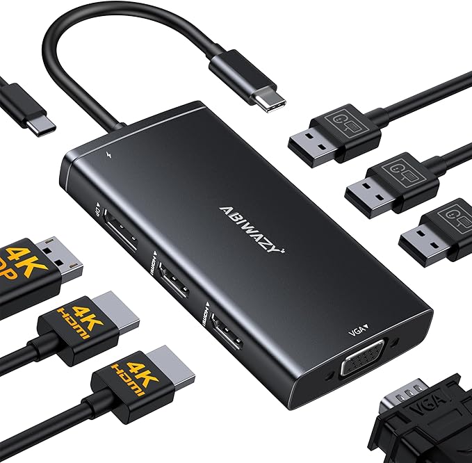 USB C Docking Station Dual Monitor Computer Multiple Monitor Hub Adapter