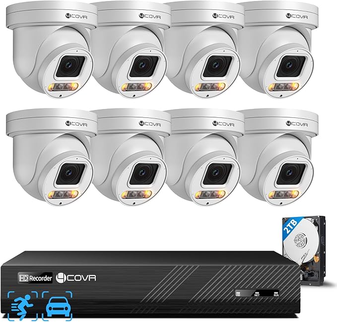 4COVR PoE PTZ Security Camera System 8 Channel 4K, 2TB HDD, LY5XCP8M0808