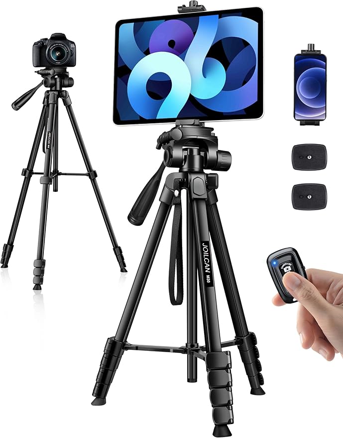 JOILCAN Phone Tripod Stand - 67" Aluminum Extendable Tripod with Remote