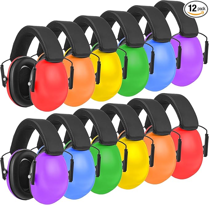 Amylove 12 Pcs Kids Ear Protection Noise Cancelling Headphones Ear Muffs Bulk 27db Adults Shooting Earmuffs Noise Reduction Hearing Protection for Gun Range