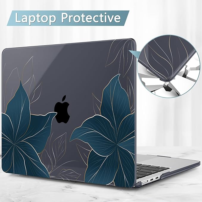 May Chen for MacBook Air 13.6 Inch Case 2025/2024/2023/2022 Release (Model A2681 A3113 A3240, M2 M3 M4 Chip) – Hard Shell Laptop Cover with Keyboard Cover & Screen Protector,Golden Flowers