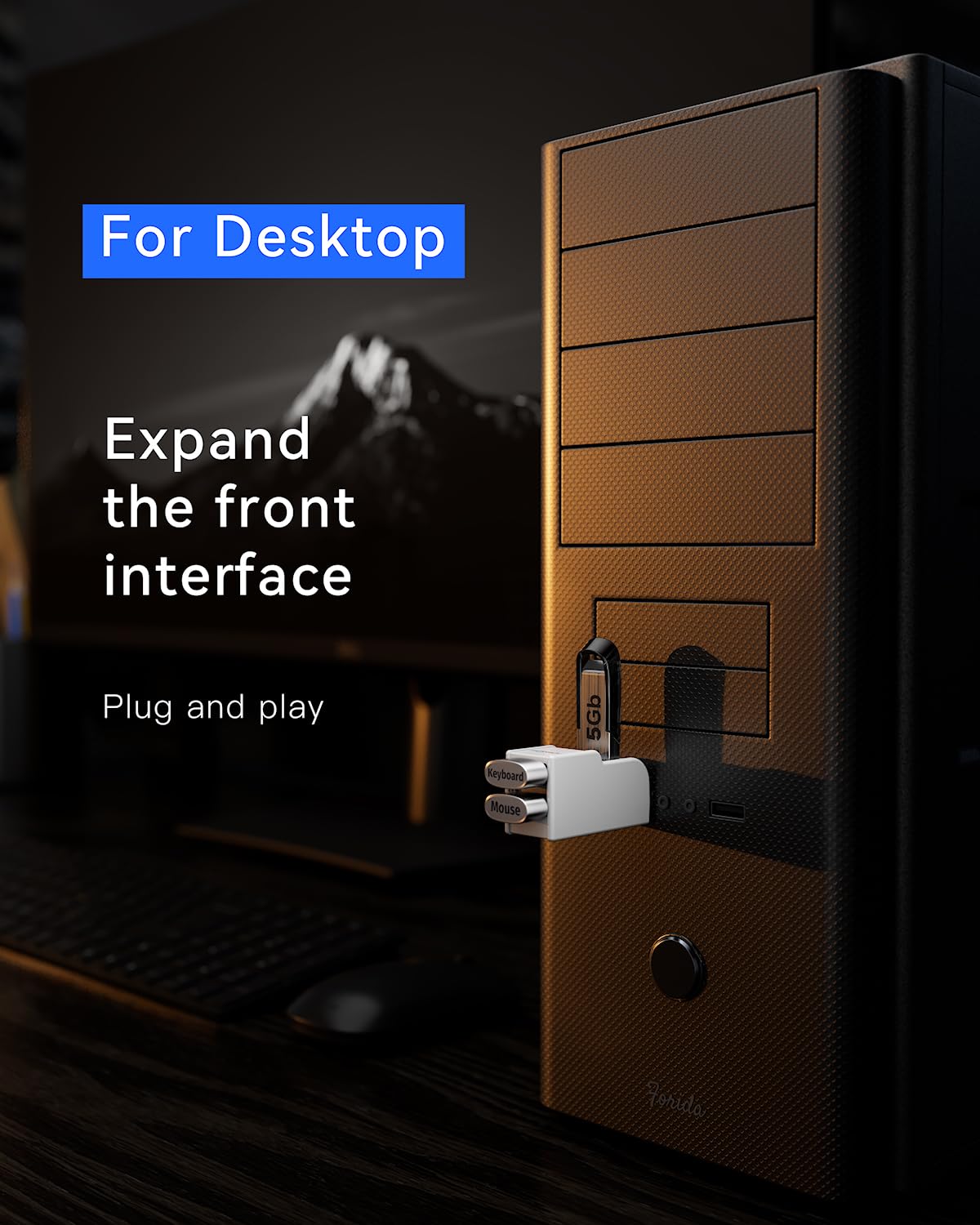 Mini USB Hub 3-Port USB Splitter 1 in 3 Out, Data USB Expander Adapter