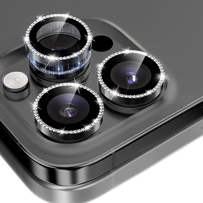 GolbinBox Camera Lens Protector for iPhone 17 Pro Max/17 Pro/16 Pro Max/16 Pro, 1:1 Invisible Fit, 9H Tempered Glass Ultra HD Metal Individual Camera Cover for Women, Case Friendly