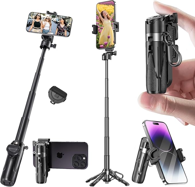 Magnetic Mini Selfie Stick Tripod Compatible with MagSafe for iPhone