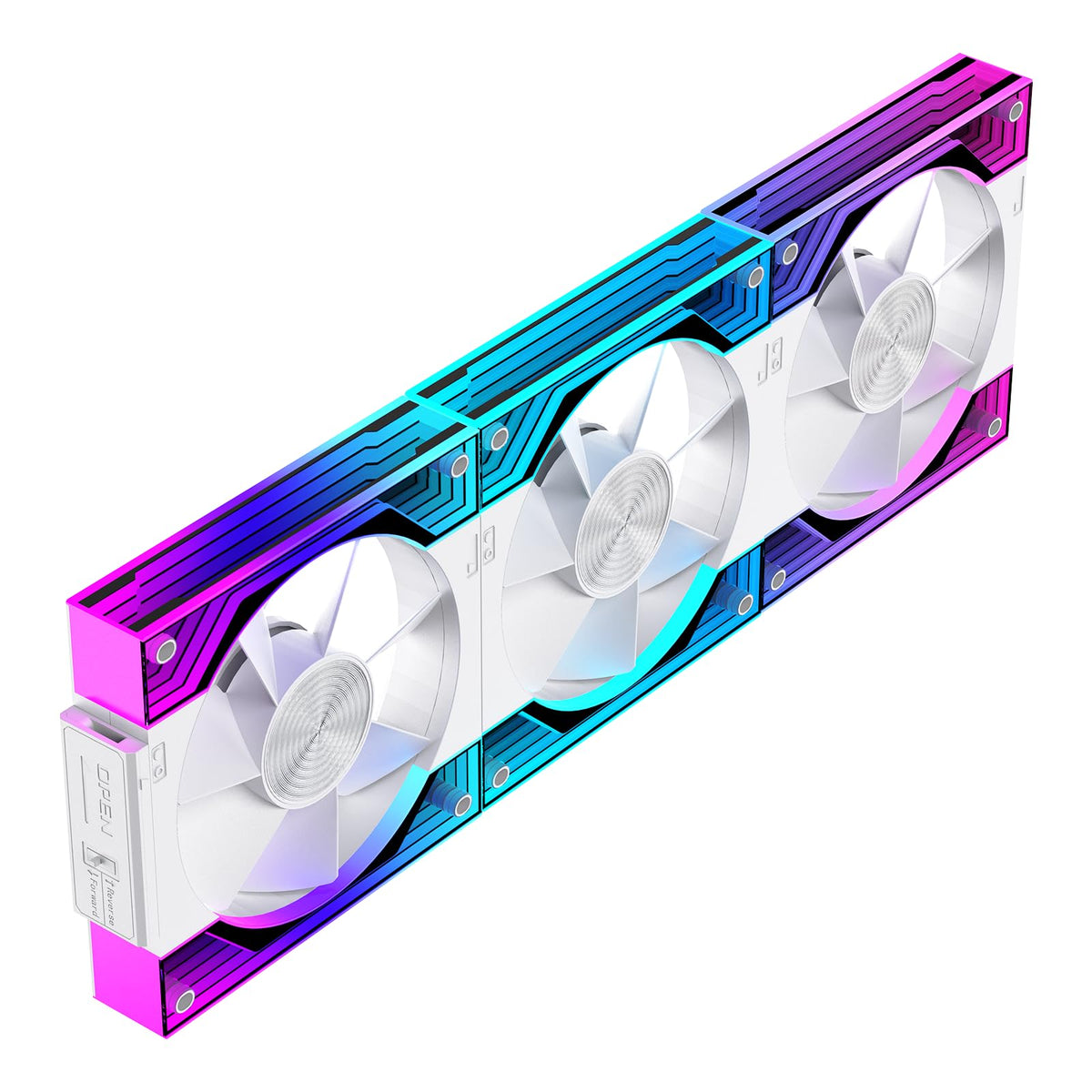 Jungle Leopard Interstellar V3 120mm PC Case Fan Infinity Mirror Module Daisy-Chain 120mm RGB PWM Fan Triple Pack Suitable for Computer Case & 360mm AIO Cooler(Black-3Pack