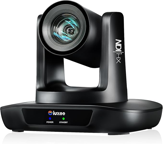 iuZee 4K UHD PTZ Camera AI-Auto Tracking, 20X Optical Zoom, USB3.0/HDMI/LAN PoE, IP Live Streaming, PTZ Conference Room Camera for Church Services Education Conference Events, Work with YouTube OBS