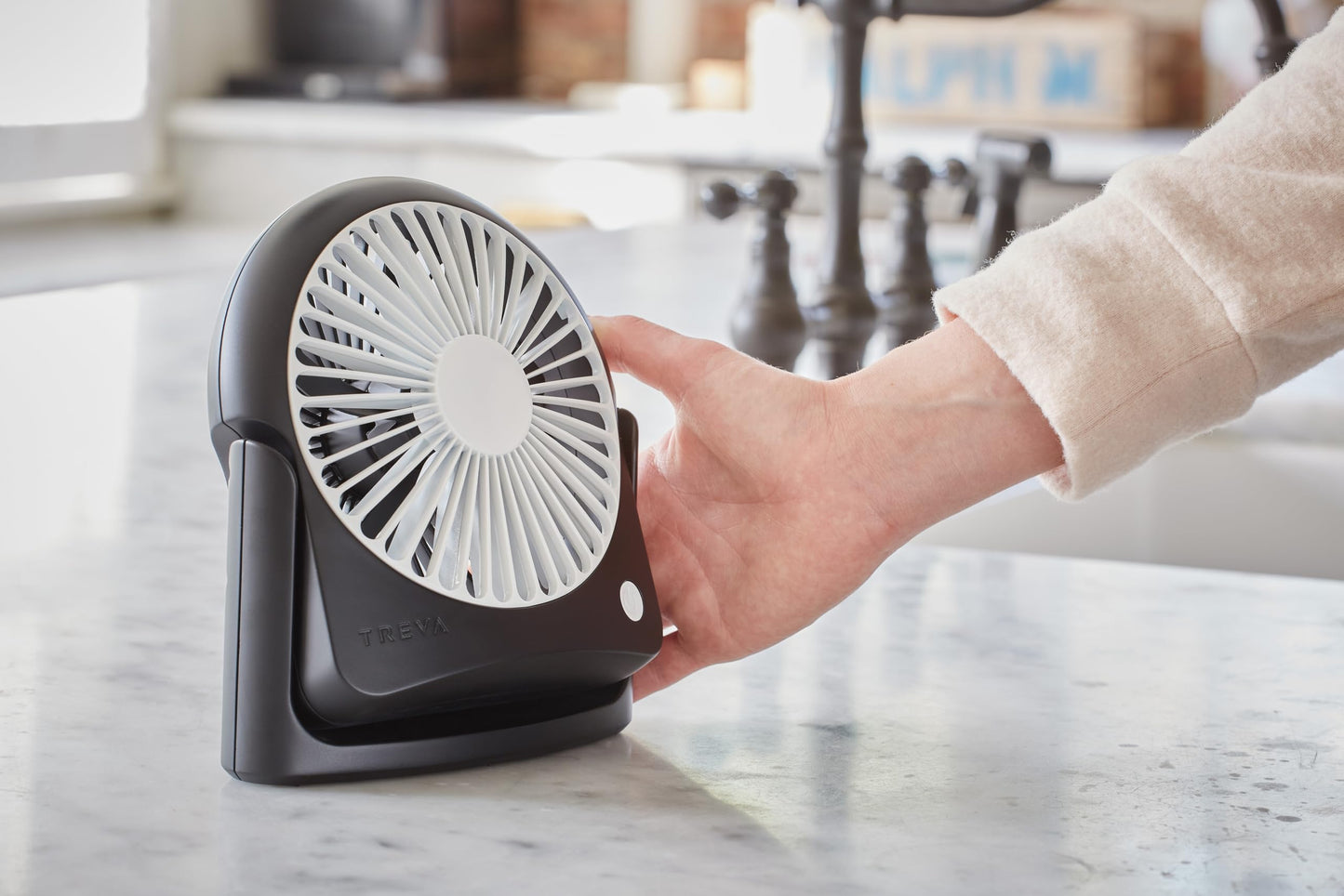 Treva 5 in Rechargeable 3-Speed Portable Cooling Fan with Removeable Clip
