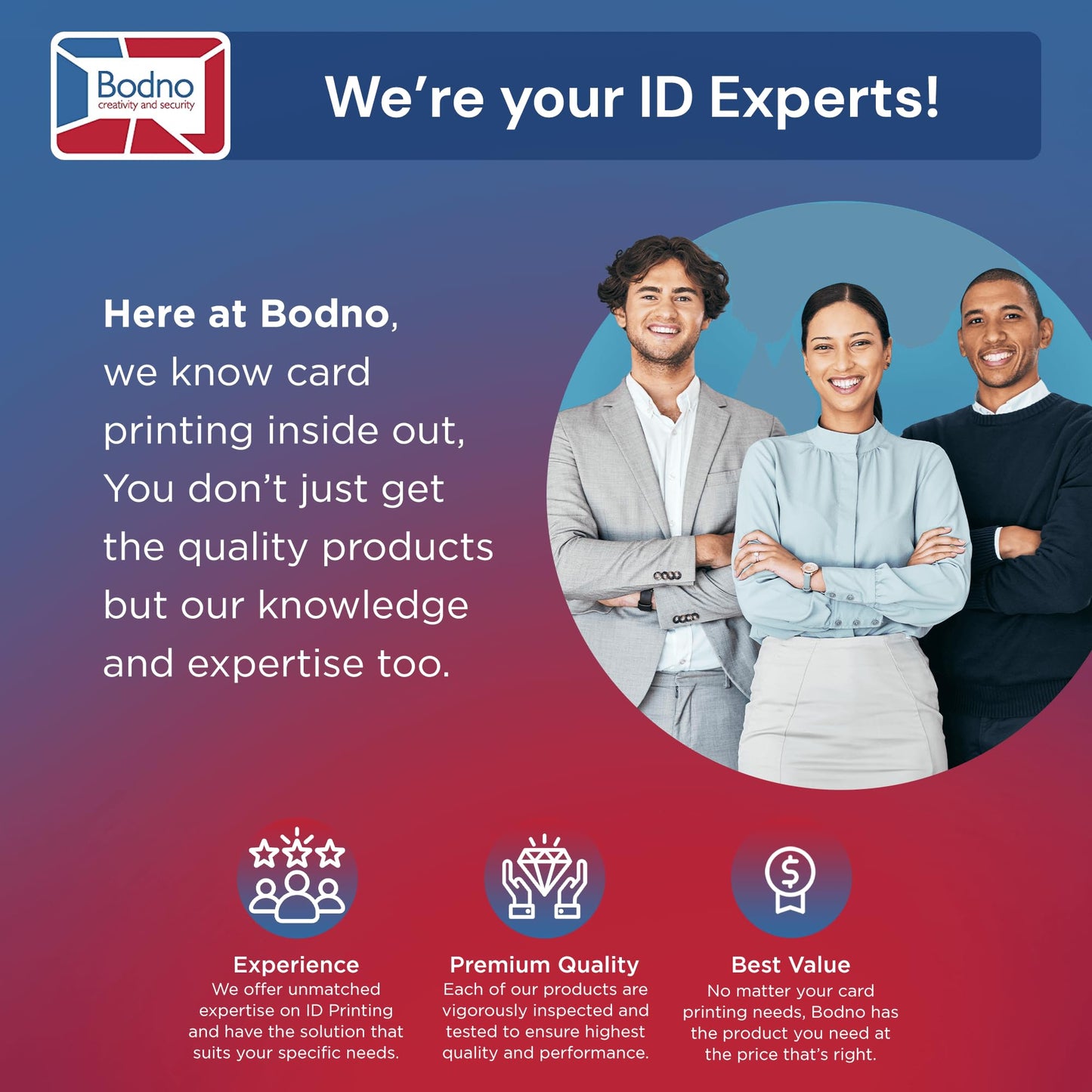 Bodno Magicard Pronto ID Card Printer & Complete Supplies Package ID Software - Bronze Edition
