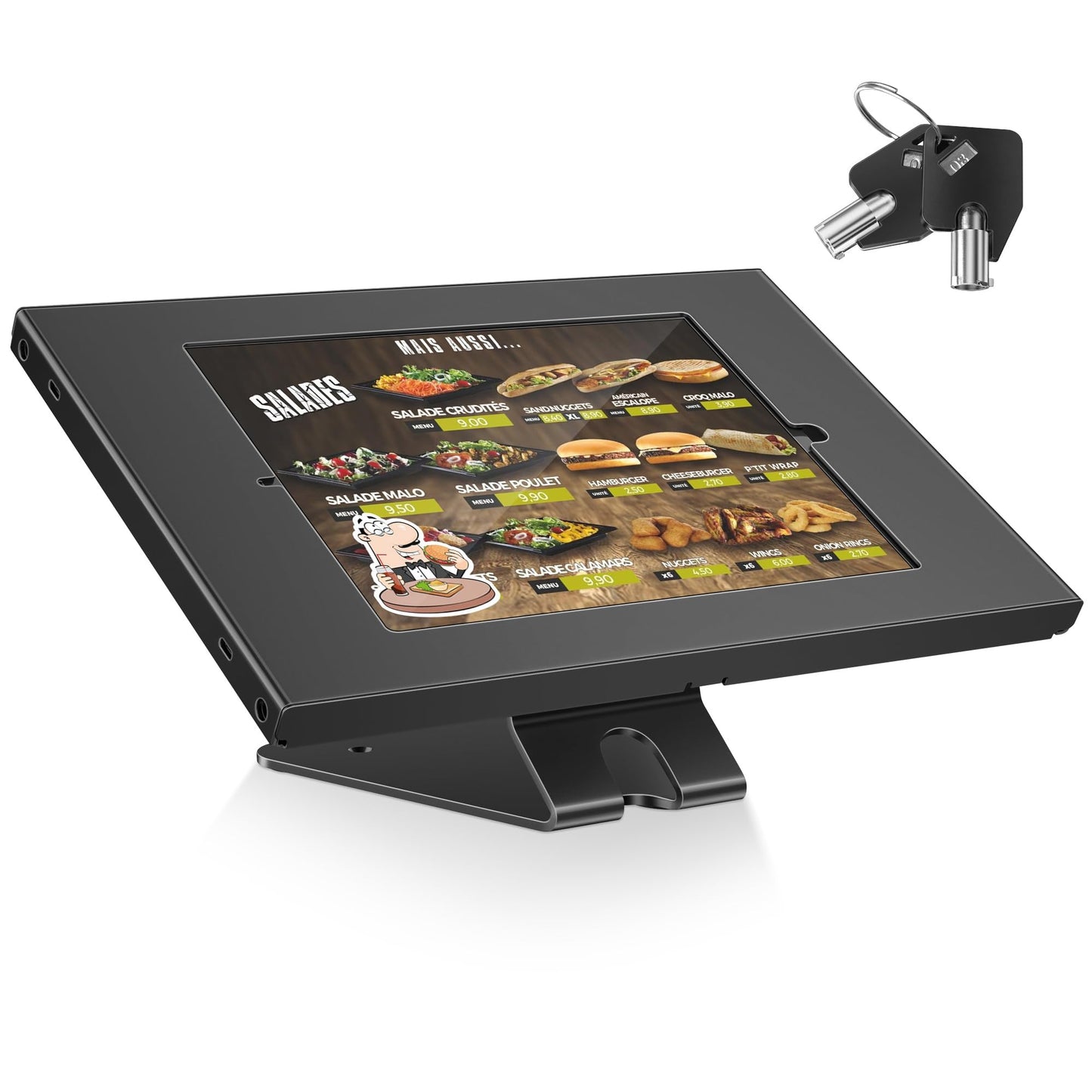 AboveTEK Anti-Theft Tablet Stand – iPad Locking & Security Stand, Countertop & Wall Mount POS Stand, 360° Swivel Kiosk Stand for iPad/iPad Air/iPad Pro – Ideal for Retail Business (Black)