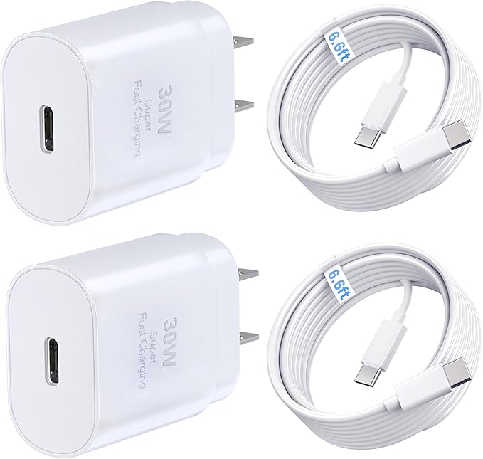 TT&C 2-Pack 30W USB C Fast Charger with 10FT Long Cables for iPhone 17, 16