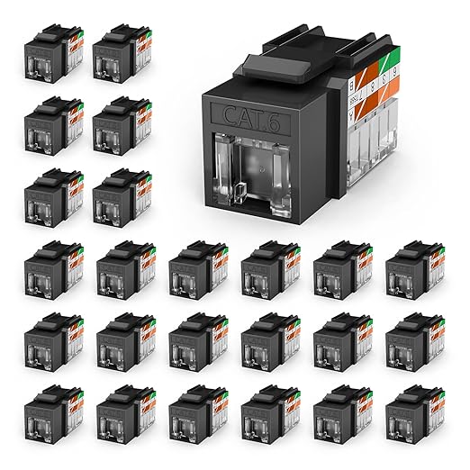 VCELINK Cat6 Keystone Jacks with Dust-Proof Cover
