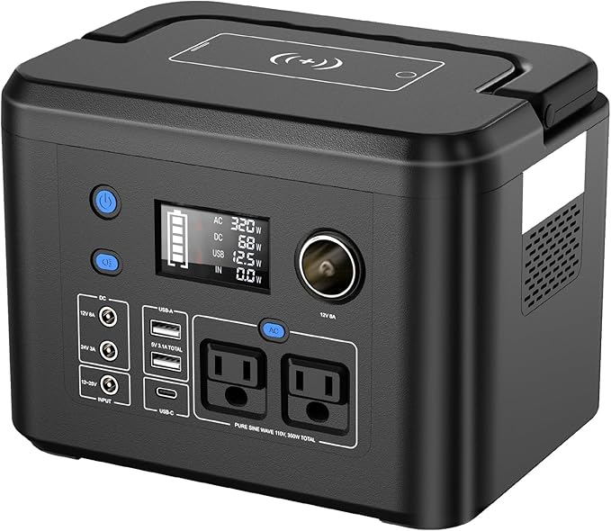 600W Portable Power Station, 296Wh Lithium Solar Generator for Camping